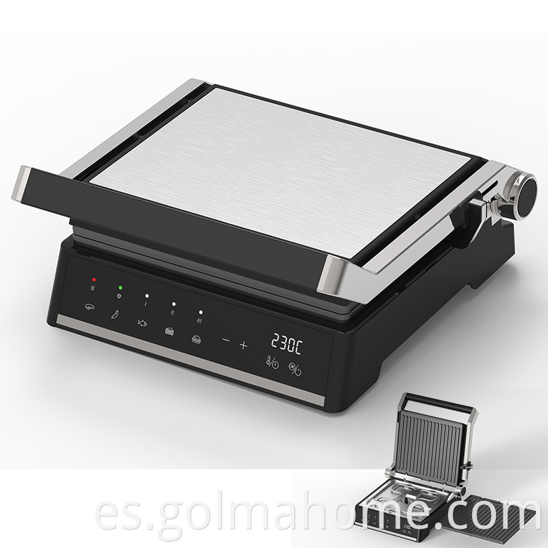 Cubierta de acero inoxidable del electrodoméstico de ANBOLIFE Parrilla eléctrica de la parrilla eléctrica del sándwich de la parrilla de contacto de la parrilla / Panini Maker